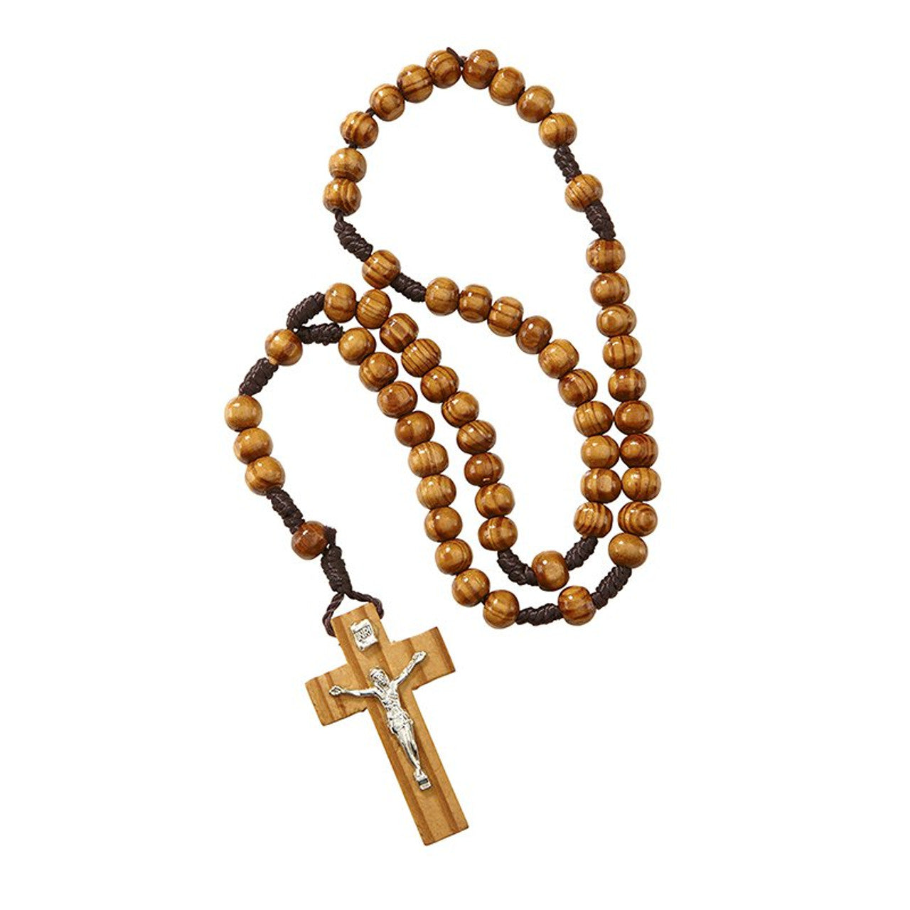 6mm Olive Wood Finish Cord Rosary