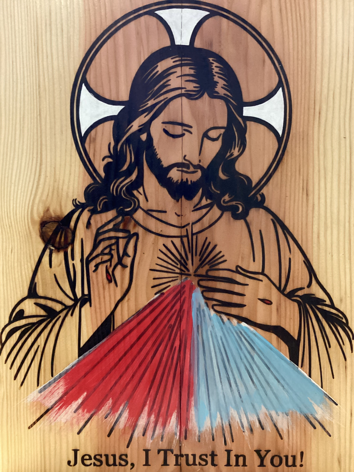 Rustic Divine Mercy Icon