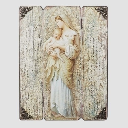 17” Innocence Decorative Panel (Mary with Jesus and Lamb)