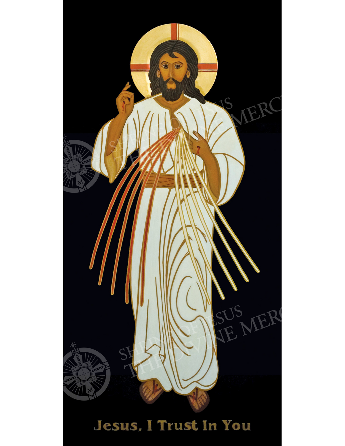 Icon: Divine Mercy/Crombie 12” x 24”