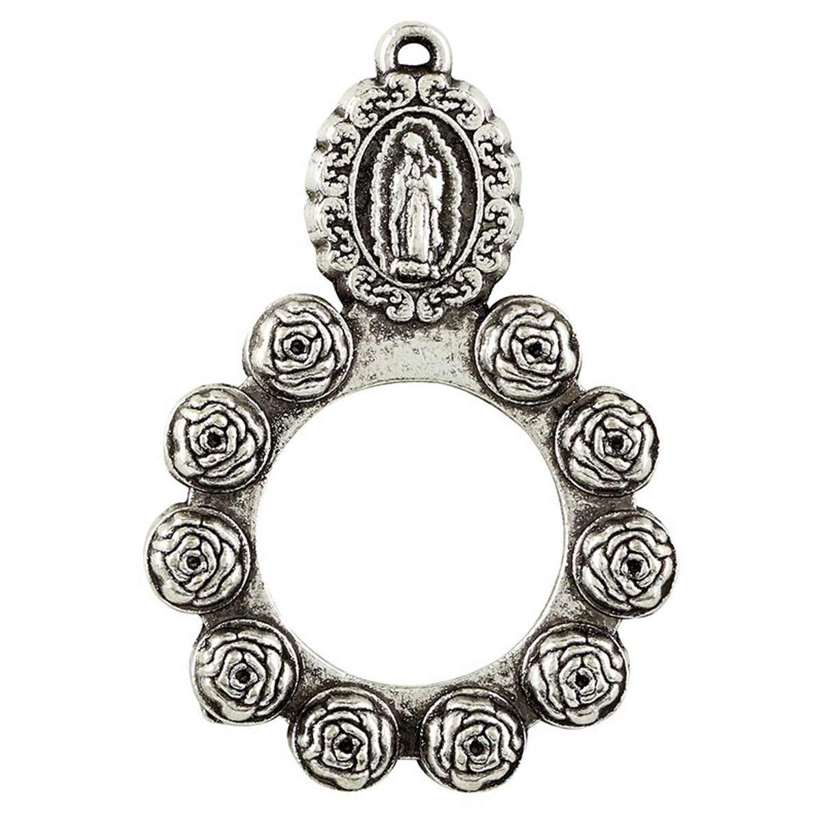 Our Lady of Guadalupe Rosebud Rosary Ring