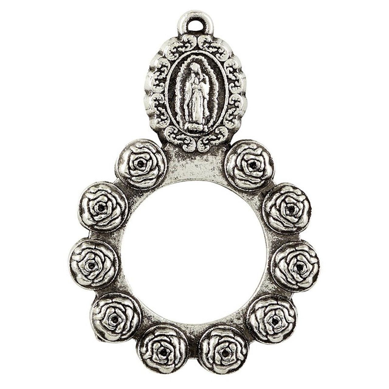 Our Lady of Guadalupe Rosebud Rosary Ring