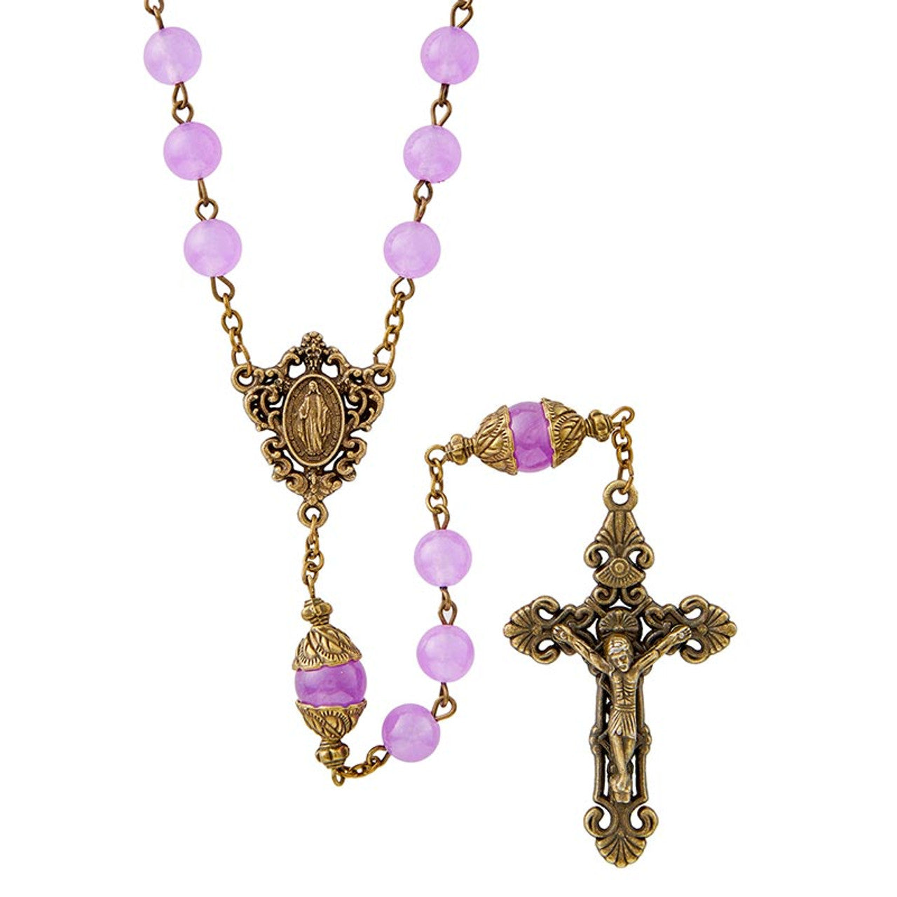 San Gimignano rosary, Lavender and Topaz