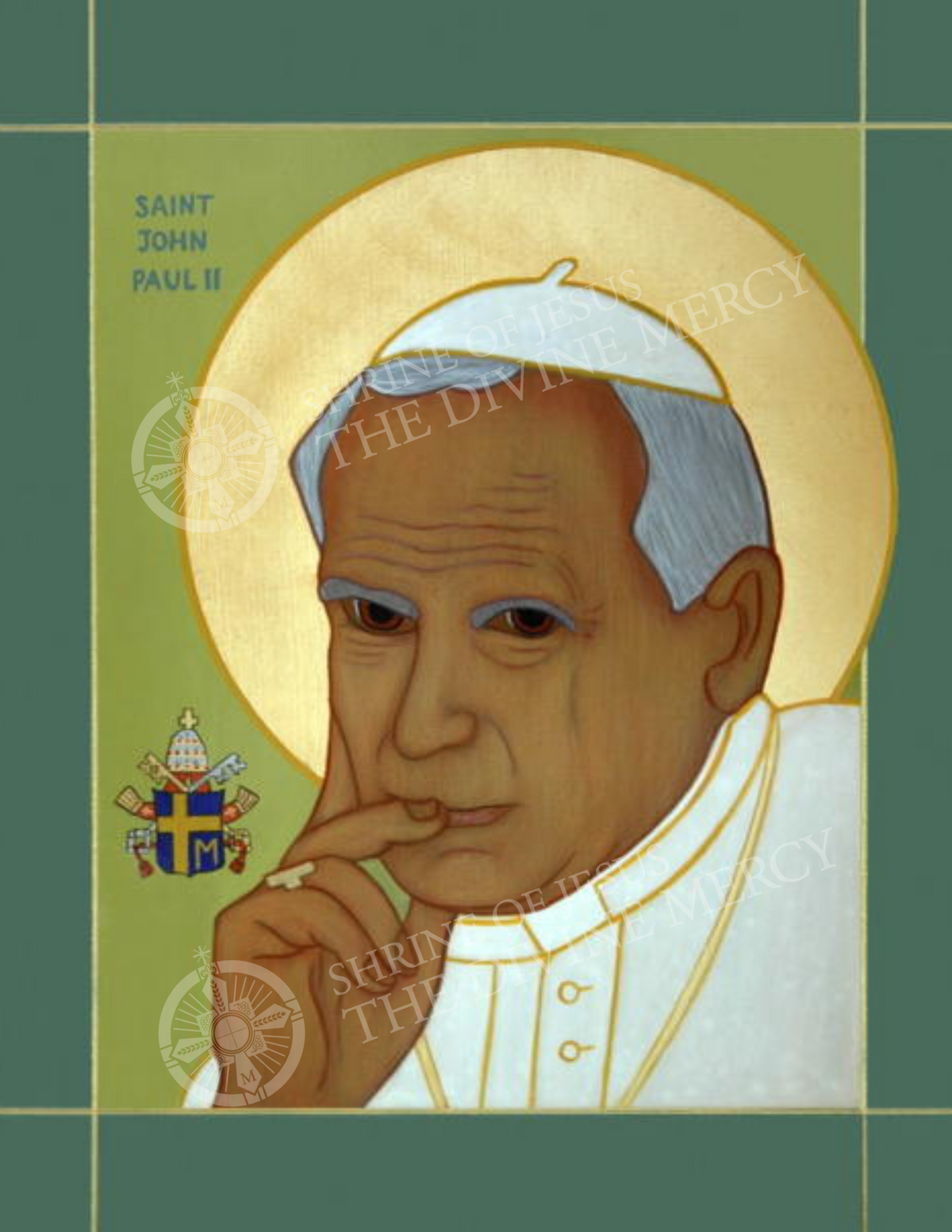Icon: St. John Paul II/Crombie 9” x 10”